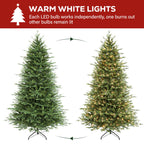 Hykolity 7.5 ft Prelit Christmas Tree with Realistic PE Foliage