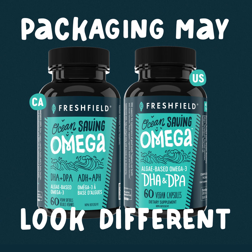 Freshfield Omega 3, DHA Supplements, Potent 1 per Day Formula, Algae (Algal) Oil, Vegan Omega, Ocean Saving Fish Oil Alt, Sustainable, Concentrated DHA per Capsule, w/DPA