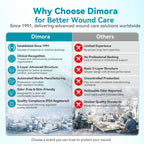 Dimora Utra Soft Silicone Foam Dressing 6"X6"(5 Count), Super Absorbent Large Bandage for Wound with Widened Border, Adhesive Foam Wdound Dressing for Bed Sores, Ulcer, Surgical Wound
