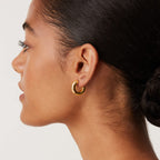PAVOI Chunky Open Hoop Earrings, 14K Gold Plated, Two Tone Gold, Size 20