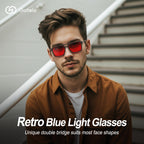 Goiteia Red Blue Light Glasses for Sleep-Blocking Blue & Green Light, Red Tinted Glasses for Relieve Eye Strain & Improve Sleep,Spring Hinges for Superior Comfort