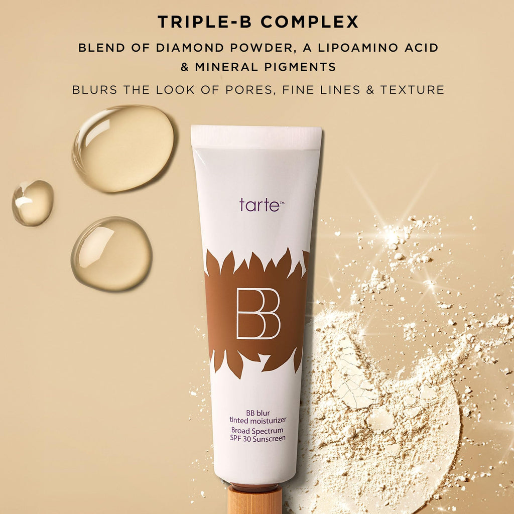 tarte BB blur tinted moisturizer Broad Spectrum SPF 30 – Medium Buildable Coverage with Natural Lightweight Matte Finish, Vegan & Cruelty-Free, full size, medium