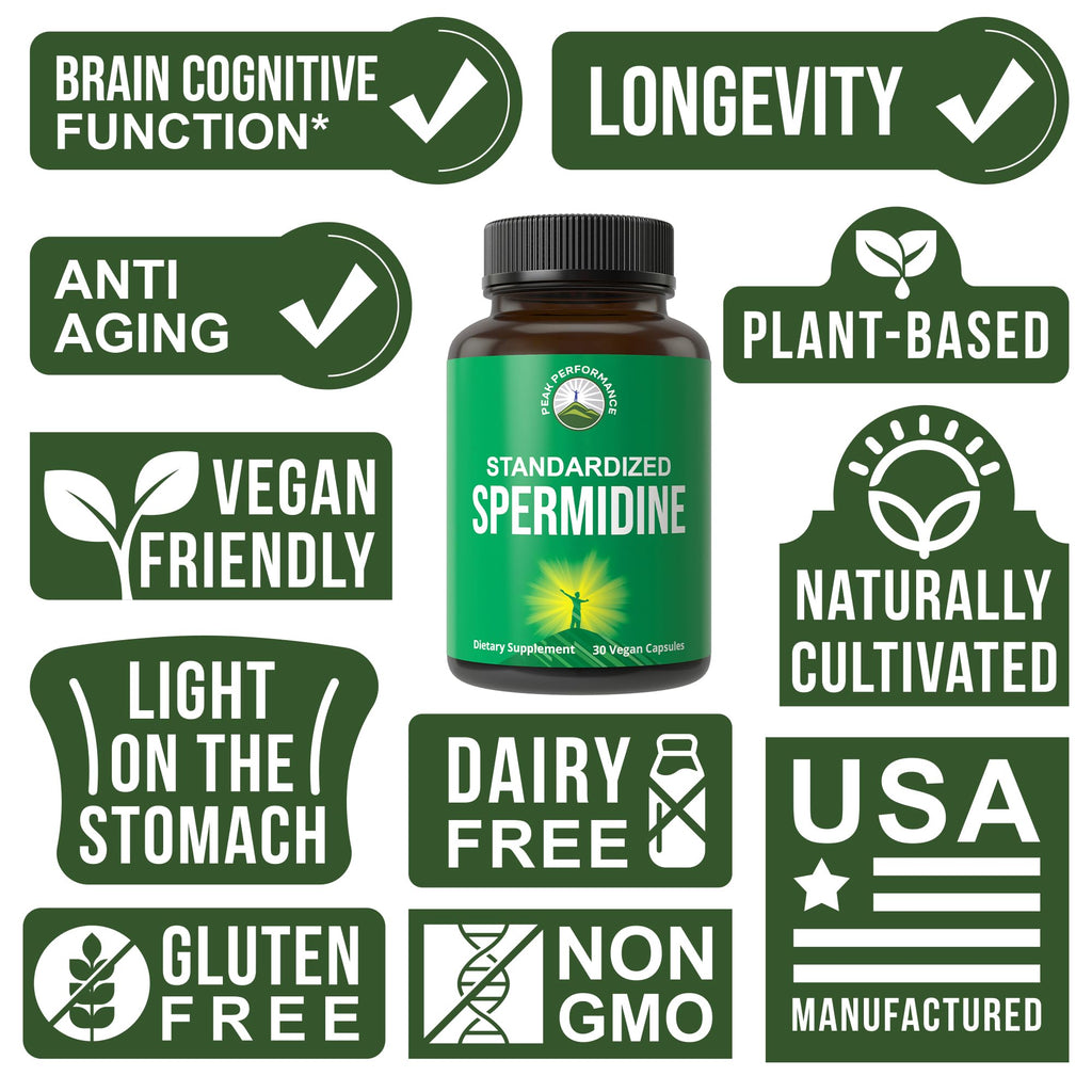 Spermidine Supplement Standardized to 99% Spermidine Trihydrochloride