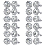 Bonuci 12 Pairs 15 mm Dance Competition Earrings Rhinestone Studs Round Earring Bulk Silver Jewelry Women Performance Wedding(Ear Stud)