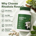 Shileoo Rhodiola Rosea Organic Supplement—Adapted Herbal Formula Helps Relieve Stress, Improve Mental Clarity, Focus, Replenish Natural Energy, and Boost Immunity—Non-GMO, 60 Capsules
