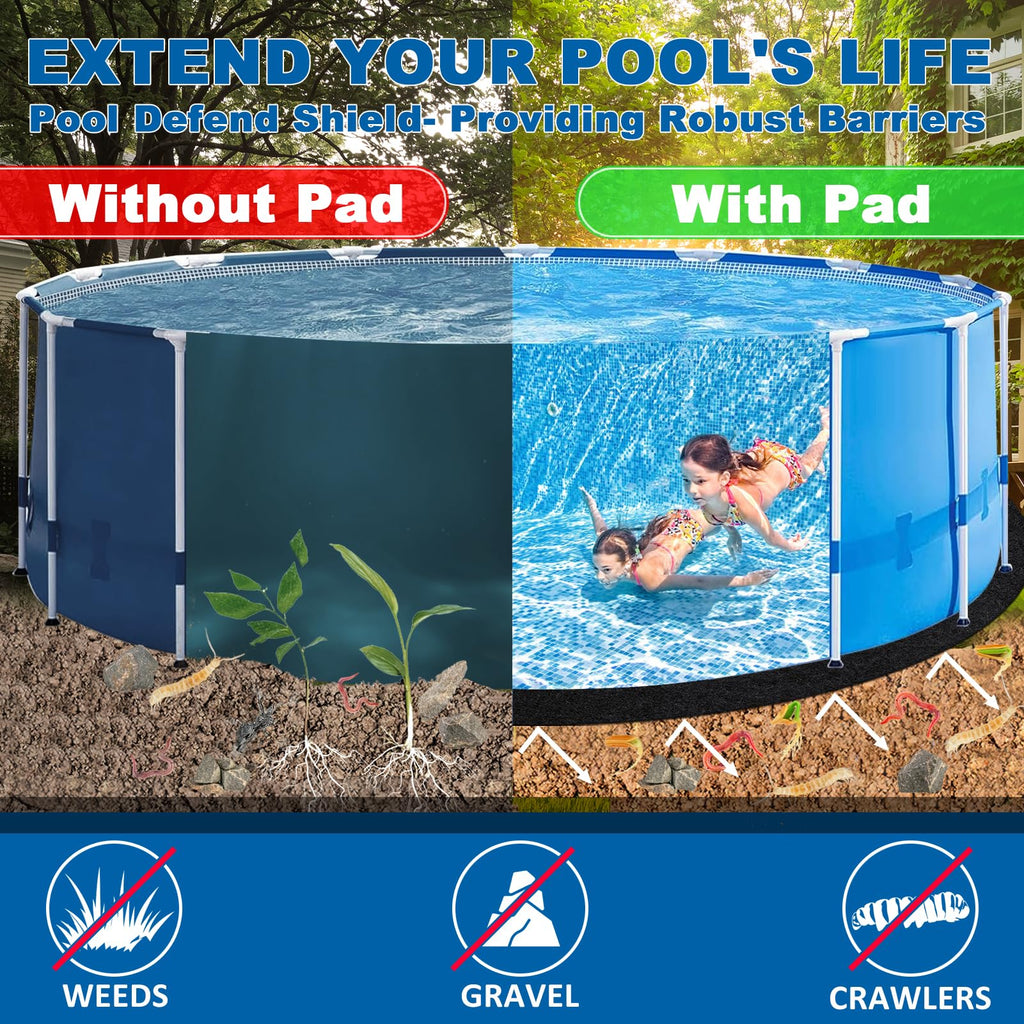 300G/M² Thicker Pool Liner Pad for Above Ground Swimming Pools,10 Ft Round Under Pool Padding, Durable Geotextile Material, Double Density Puncture Resistant, Extend Liner Life,Mats for Pool Bottom