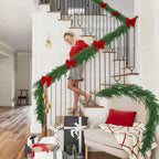 Hananona 2Pcs 6FT Christmas Garlands, Real Touch Norfolk Pine Garland