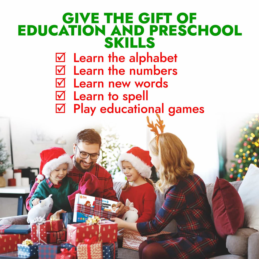 Just Smarty Interactive Alphabet Wall Chart | Talking ABCs & 123s Music Poster with Interactive Light | Toddler Alphabet Learning | Best Educational Gift for Boys & Girls Ages 2 3 4 5 | Letter Sounds