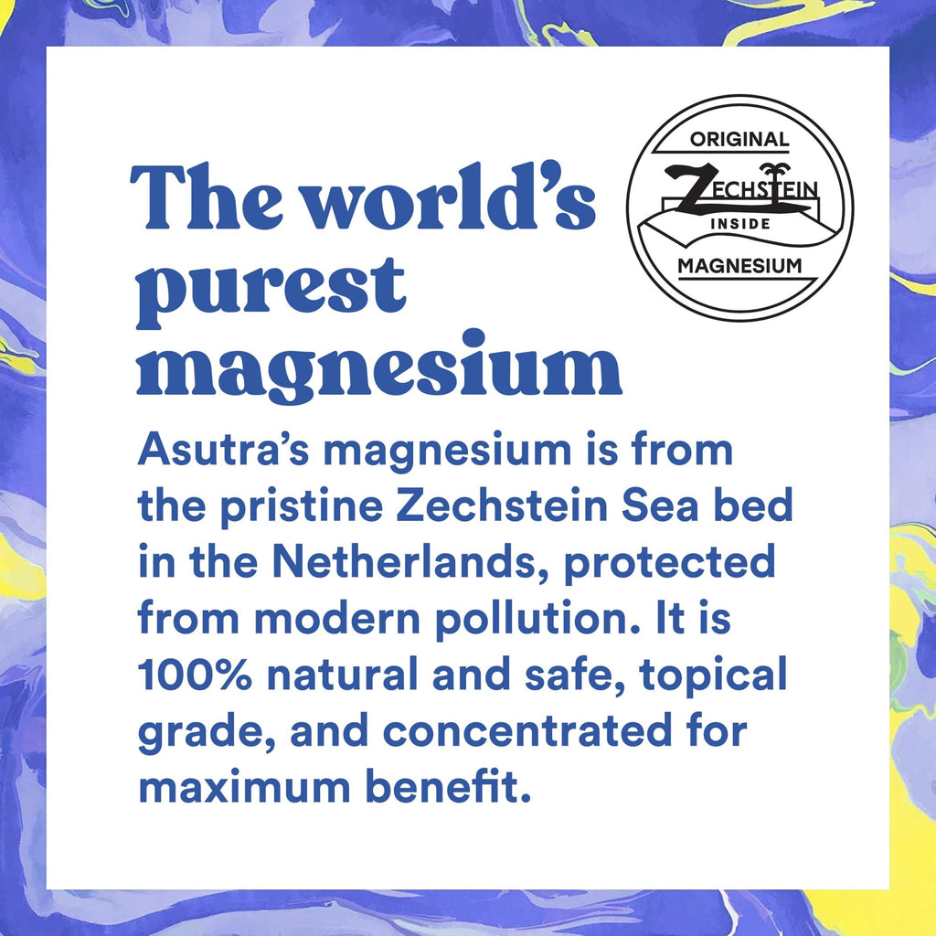 ASUTRA Magnesium Oil Spray, 4 fl oz (Pack of 2)- Topical Magnesium, Rapid Absorption, Pure, Odorless and Non-Greasy, Magnesium Derived from Zechstein Seabed