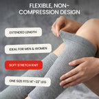 SENIOR ICARE Elastic Cotton Knee Warmers, Knee Sleeves for Men and Women - Circulation Support and Joint Pain Relief, Arthritis Aid, One Pair, Made in Japan