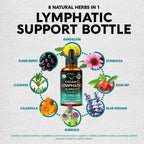 USDA Organic Lymphatic Drainage Supplement - Echinacea | Elderberry | Dandelion | Rosehip | Cleavers | Calendula | Burdock - Made in USA - Lymph System Drops - Immune Support, Cleanse & Detox, 2 Pack