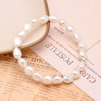 White Cultured Freshwater Pearls Bracelet for Women, 7.0 Inches
