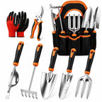Joyfair Gardening Tools, 8 Pcs Stainless Steel Heavy Duty Garden Tool Set