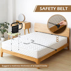 NobrNyanT Bed Rails for Elderly Adults Safety, Adjustable Bed Cane with Sturdy Support Foot & 2 Storage Pockets, Steel Frame Bedside Assist Safety Rail for Seniors, Universal Fit King/Queen/Full/Twin