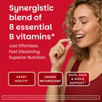 EZ Melts Dissolvable B-Complex - Vitamin B Complex - Provides Energy Metabolism & Heart Health Support - with Methylated B12 & Folate - Non-GMO & Vegan - Strawberry Swirl - 120 Tablets (120 Servings)