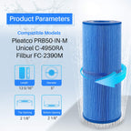 POOLPURE Antimicrobial Spa Filter Replacement for Pleatco PRB50-IN-M, Unicel C-4950RA, Guardian 413-212-02, Filbur FC-2390M,17-2380,Jacuzzi J200 Series Filter,373045, 5X13 Hot Tub Filter, 2 Pack