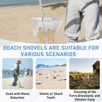 Sand Flea Rake, 65" Stainless Steel Long Handle Sand Sifter for The Beach