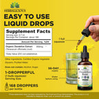 HERBALICIOUS Dandelion Root Extract Liquid Drops 4 oz (Alcohol Free) – Organic Dandelion Root Extract 650mg per Serving, Easy-to-Use Liquid Tincture with Vegetable Glycerin, 168 Servings