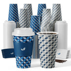 JOLLY CHEF 16 oz Paper Coffee Cups with Lids 100 Pack Disposable Hot Cups