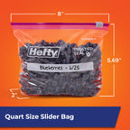 Hefty Slider Storage Bags, Quart Size, 78 Count