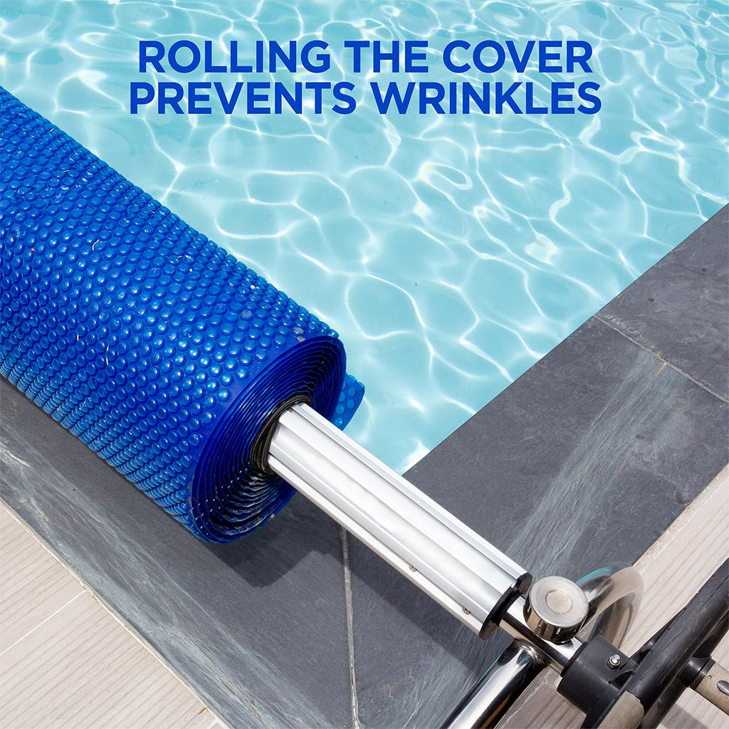 16' x 36' Rectangular Solar Cover for Inground and Above Ground Pools, 12 Mil - Premium Heavy Duty Solar Blanket for Above Ground Pool, Blue - Made in USA