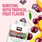 FORCE FACTOR Collagen Boosting Superfoods, Vegan Collagen Booster for Women, With Biotin, Hyaluronic Acid, and Vitamin C, For Hair, Skin, Nails, & Joint Support, Tropical Fruit, 180 Soft Chews, 3-Pack