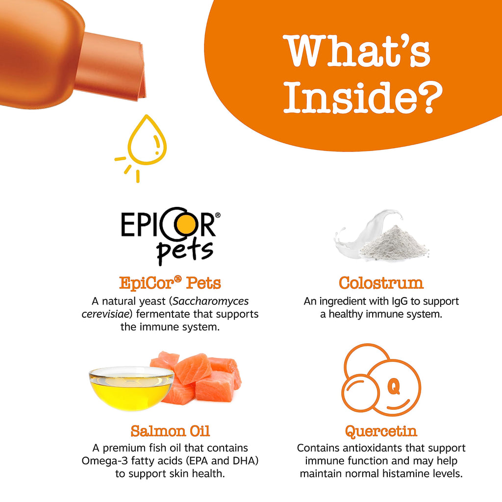 Zesty Paws Allergy & Immune Flavor Infusions for Dogs - with Omega 3 Salmon Oil for Sensitive Skin, EpiCor Pets, Colostrum & Quercetin - Supports Seasonal Allergies - Chicken Flavor - 16 fl oz