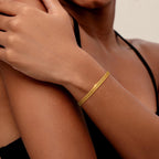 Gold Bracelets for Women, 18K Gold 925 Sterling Silver Mesh Bracelets