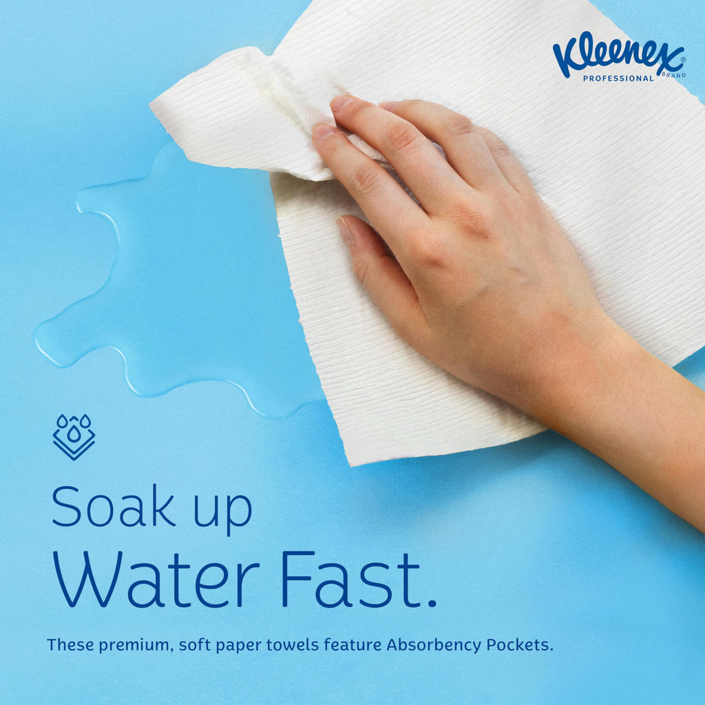 Kleenex Professional Universal Multifold Paper Towels, Bulk (02046), Absorbency Pockets, 9.2" x 9.4" Towel, White (150 Sheets/Pack, 8 Packs/Case, 1,200 Sheet Total)