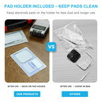 DOMAS 24 Pack 2x2&2x4 TENS Pads with Pad Holder, for TENS 7000, 30 Uses, Latex-Free, TENS Unit Electrode Replacement Pads Compatible with AUVON Etekcity & Other 2 mm Pin TENS Units