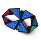 TOSY Magnet Pyramid Stone - 1 Cube Transforms into 1 Billion Shapes, 14 pcs (12 Puzzle pcs and 2 Accessories), 243 Rare Earth Magnets, Holographic Design Magnet Tiles Creative Puzzle STEM/STEAM Toy