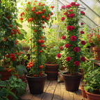 ElaraBerry 2 Pcs 63 Inch Garden Obelisk Trellis for Climbing Plants Outdoor, Mushroom Top Flower Trellis Rustproof Metal Tomato Trellises for Potted Plants Rose Climbing Vine Tomato Cucumber Grape