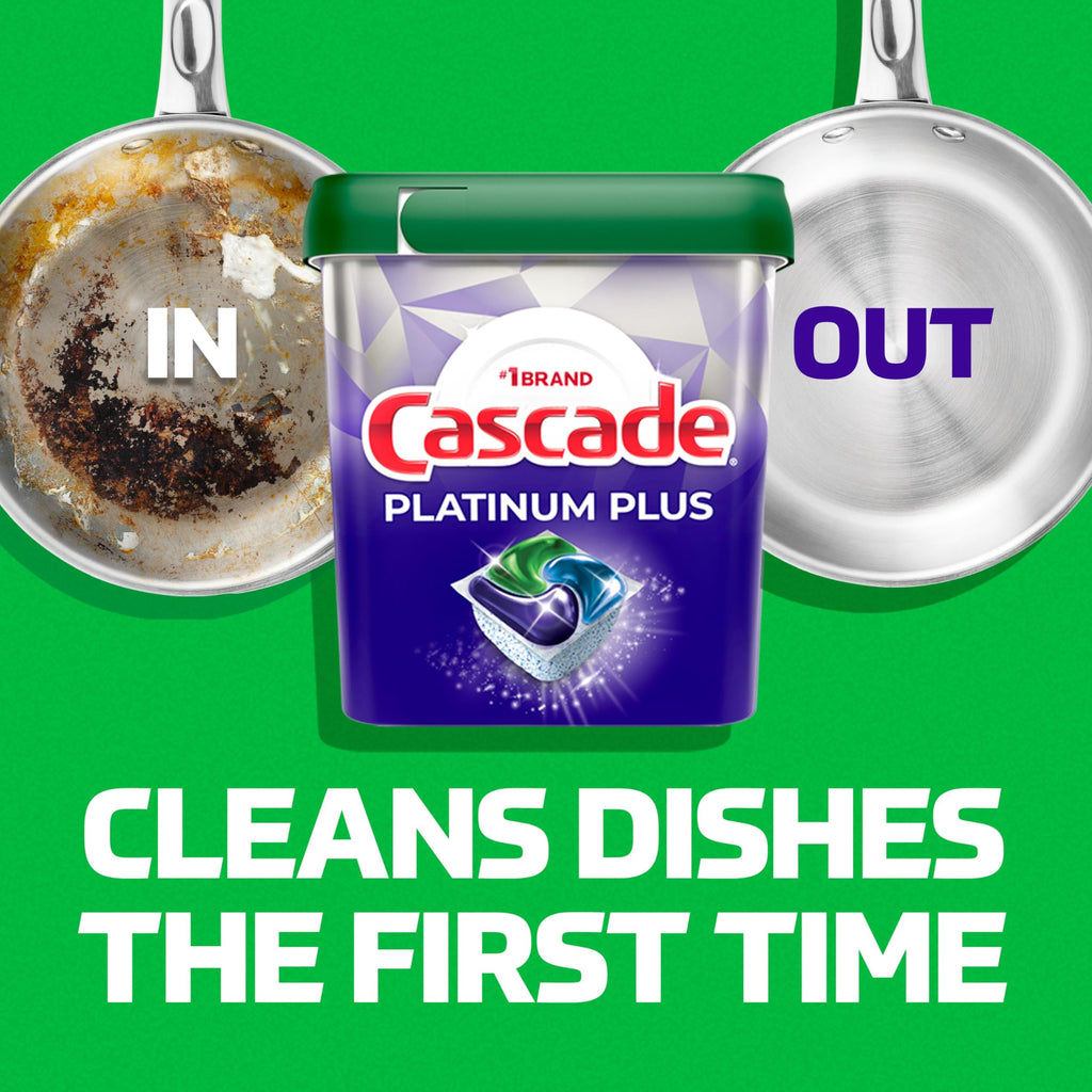 Cascade Platinum Plus Dishwasher Pods, Dishwasher Detergent, Dish Detergent Soap, Fresh, 57 Count