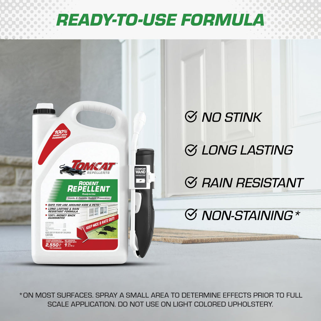 Tomcat Repellents Rodent Repellent Ready-to-Use with Comfort Wand, 1 gal.