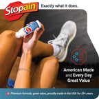 Stopain Pain Relief Roll On Gel 3oz (3 Pack) USA Made, Max Strength Fast Acting with MSM, Glucosamine, Menthol for Lower Back, Knee, Neck, HSA FSA Approved Topical Analgesic Products