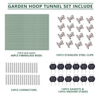 Garavigo Garden Hoops Kit for Raised Beds, Plant Cover Support Hoops