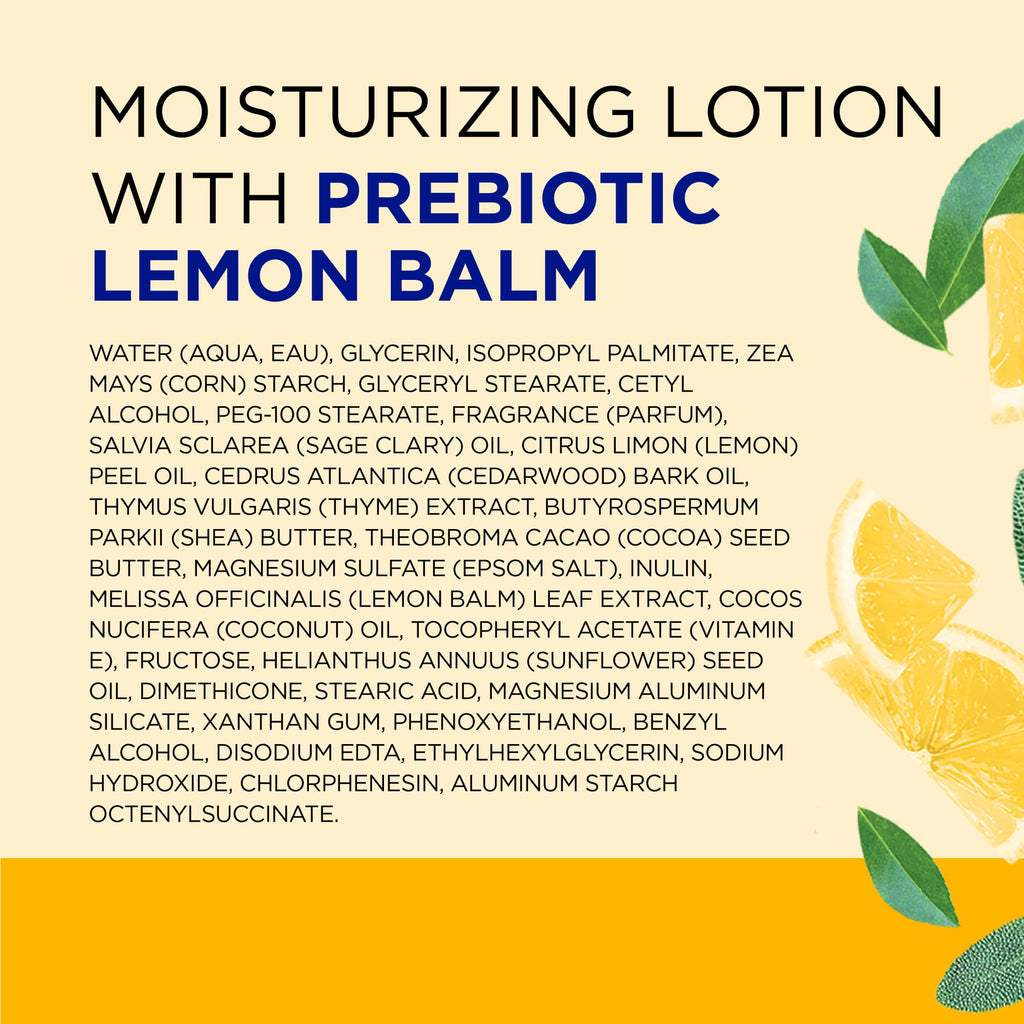 Dr Teal's Body Lotion, Lemon Prebiotic Lemon Balm & Essential Oils, 18 fl oz (Pack of 3)