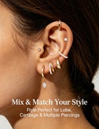 13 Pairs Gold Earrings for Women, 14K Plated Hypoallergenic Stackable Set