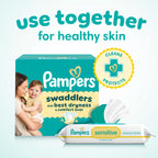 Pampers Sensitive Baby Wipes, Unscented, Fragrance Free, Clinically Proven, Water Based, Hypoallergenic, Multi-Use, Hand Wipes, 1008 Wipes Total (18X Flip-Top Packs)
