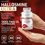 Hallusa Natural Hallosmine Ultra Diosmin 500mg & Hesperidin 150mg – Heavy Legs, Swelling & Vein - Blood Circulation Supplements, 60 Caps