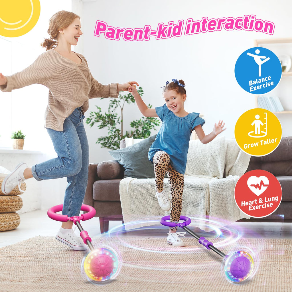 Flooyes Skip Ball for Kids, Ankle Skip Ball Toy with Counter, Timer