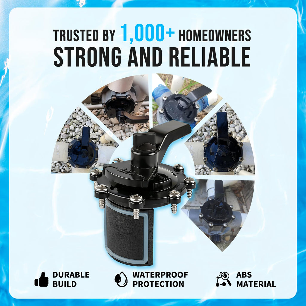 2-Port/3-Port Pool Valve Rebuild Compatible with Jandy 2-way/3-way 4717,4716,4715,1154,1157,2875,2876 Valve and Gray Includes Handle 7433,Diverter Valve 4720,Valve Cover 4606,R0547600 Screws (2 PACK)