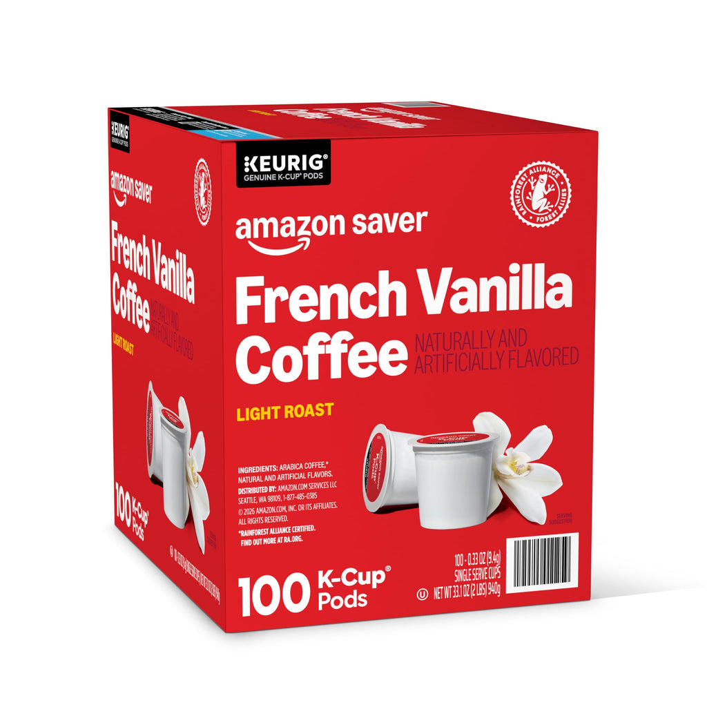 Amazon Saver French Vanilla Light Roast Coffee Pods 100 ct