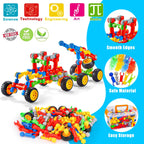 Kids STEM Building Toys for 3 4 5 6 7 8+ Year Old Boy Girl Birthday Gift, 125 Pcs Preschool Classroom Educational Building Blocks Stem Kits Activities Ages 3-5 4-8 5-7 6-8 Engineering Creative Games