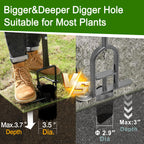 Altdorff Bulb Planter Tool Long Handle, Sod Plugger with Serrated Base and Non-Slip Soft Grip Handle, 5-in-1 Grass Plug Tool for Digging Holes to Grass Repair, Plant Blubs