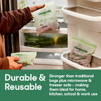 Compostic Compostable XL Sandwich Bags (90 + 10 Count) Everyday Essential — Resealable Zip-Seal, Plant-Based, Home Compostable, Freezer & Microwave Safe, BPA-Free, Non-Toxic, GMO-Free Food Storage Bag