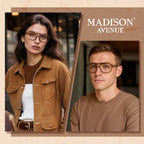 Madison Avenue Retro Aviator Blue Light Blocking Glasses for Women Men with Case, Trendy Rectangle Computer Eyeglasses Brown