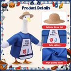 Pextian BBQ Porch Goose Outfits, 23 Inch Porch Goose Summer Outfit, Funny Duck Clothes with Straw Hat, Apron & Spatula -Goose Clothes for Cement Goose Outdoor Garden Yard Decor