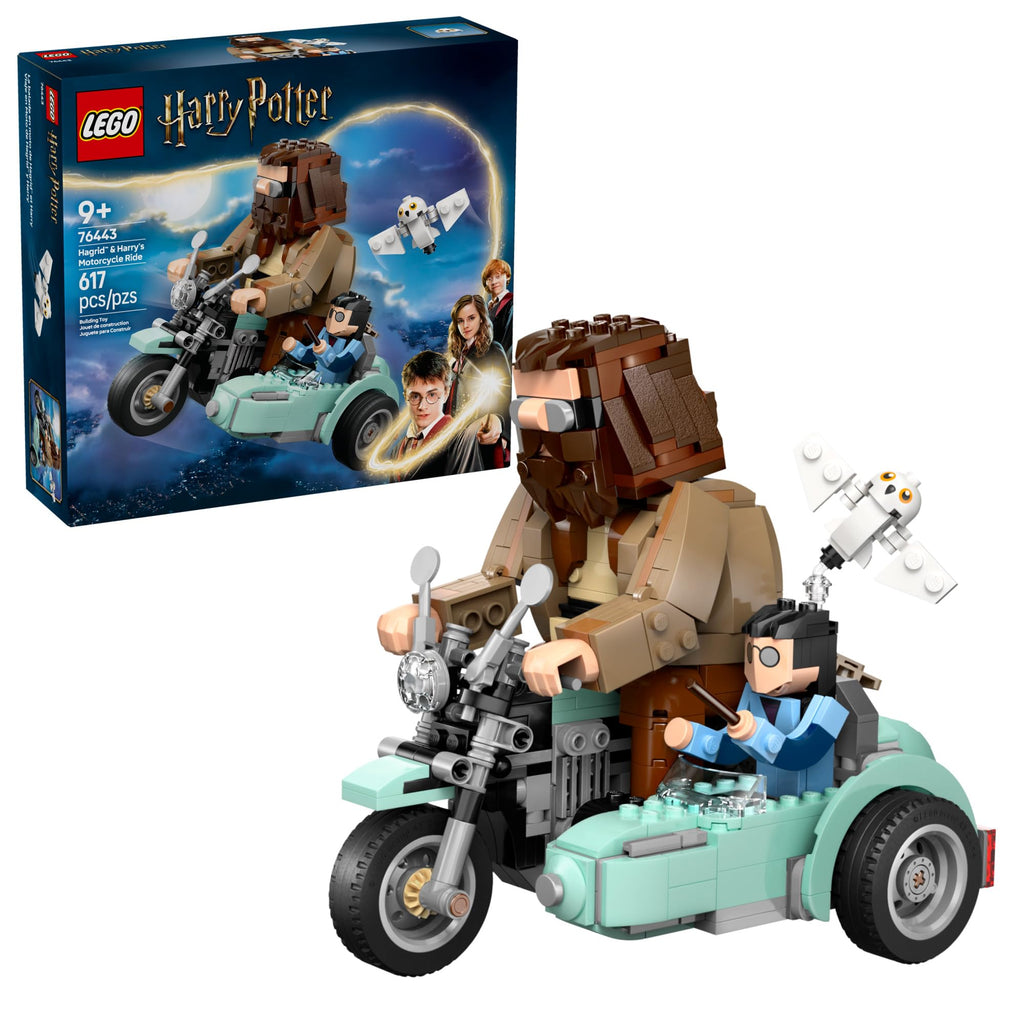 LEGO Harry Potter Hagrid & Harry's Motorcycle Ride Building Toy - Kids Motorcycle Toy for Boys and Girls, Harry Potter Fans, Ages 9+ - Gift Idea for Birthdays - 76443