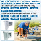 SPX1082CA Pool Skimmer Basket & SPX1082D Basket Support Ring Replacement for Hayward Swimming Pool Skimmer & Aladdin B-152 Skimmer SP1082 SP1083 SP1084 1085 1086 SP1075 1075T 1076 1077 Skimmers Basket